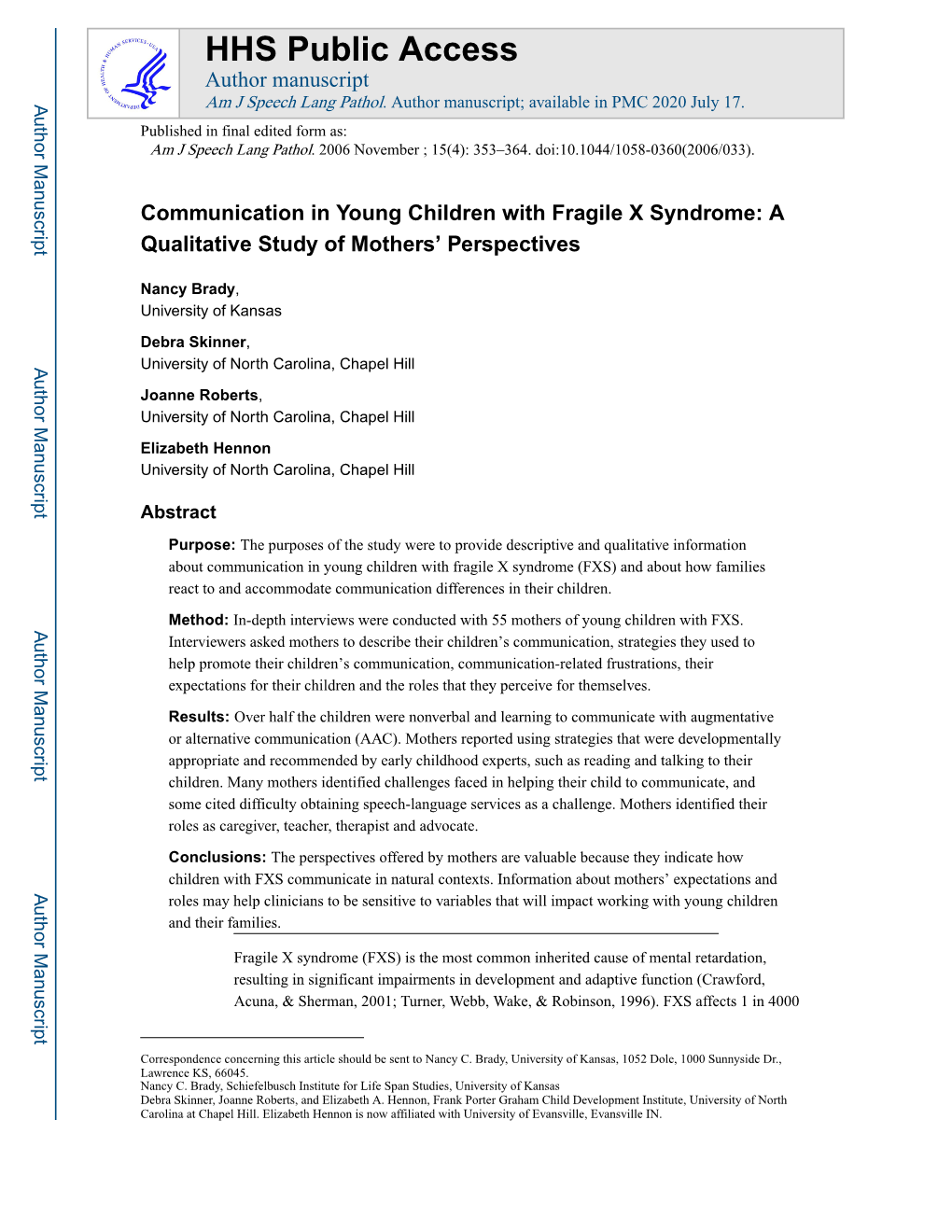 Communication in Young Children with Fragile X Syndrome: a Qualitative Study of Mothers’ Perspectives