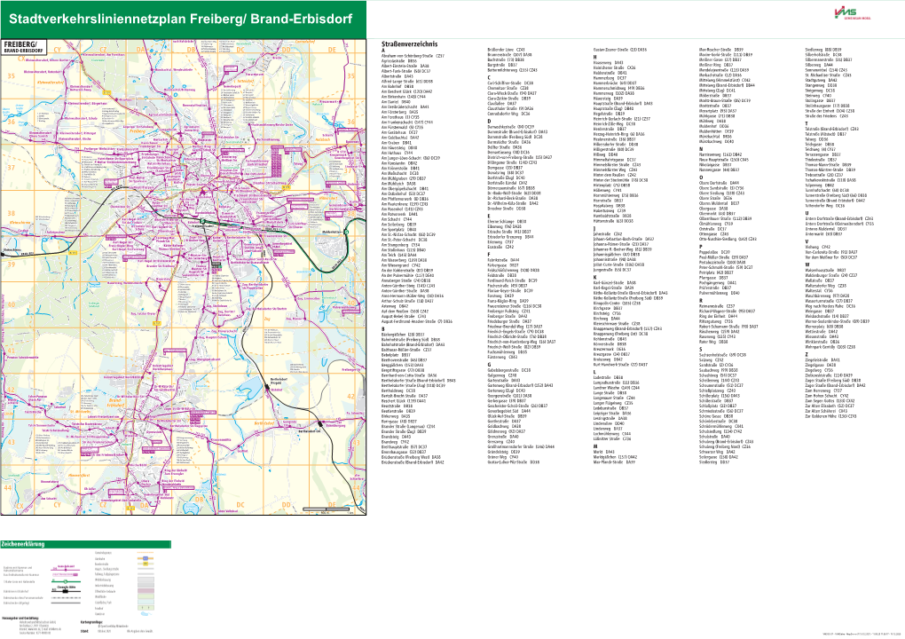 Stadtverkehrsliniennetzplan Freiberg/ Brand-Erbisdorf