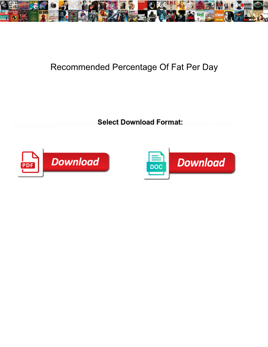 Recommended Percentage of Fat Per Day
