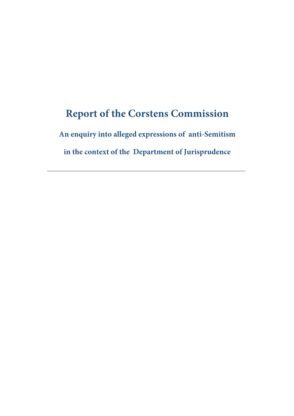 Report of the Corstens Commission