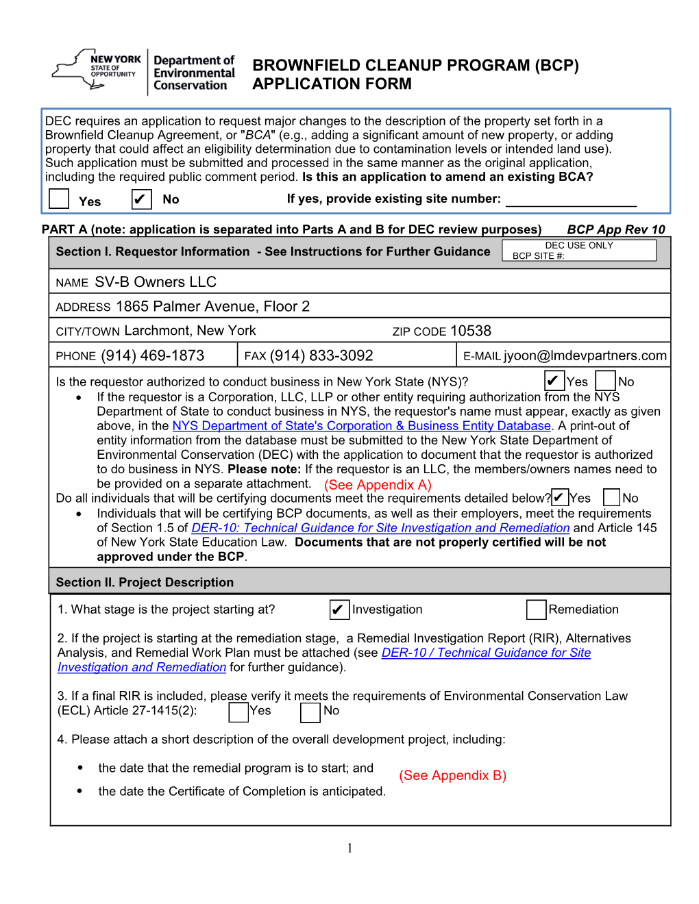 Bcp) Application Form