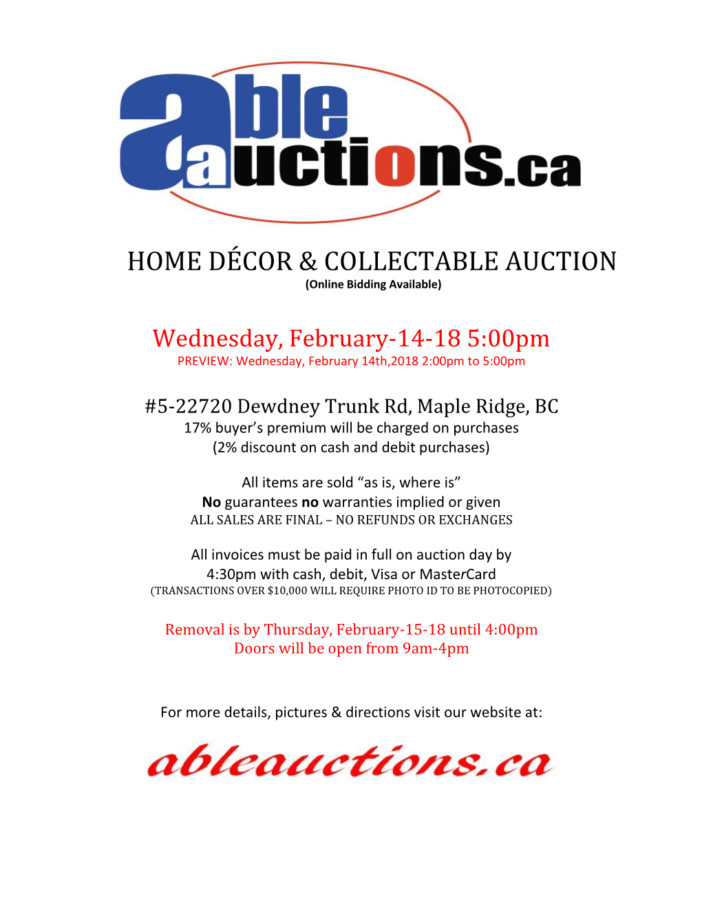 Home Décor & Collectable Auction