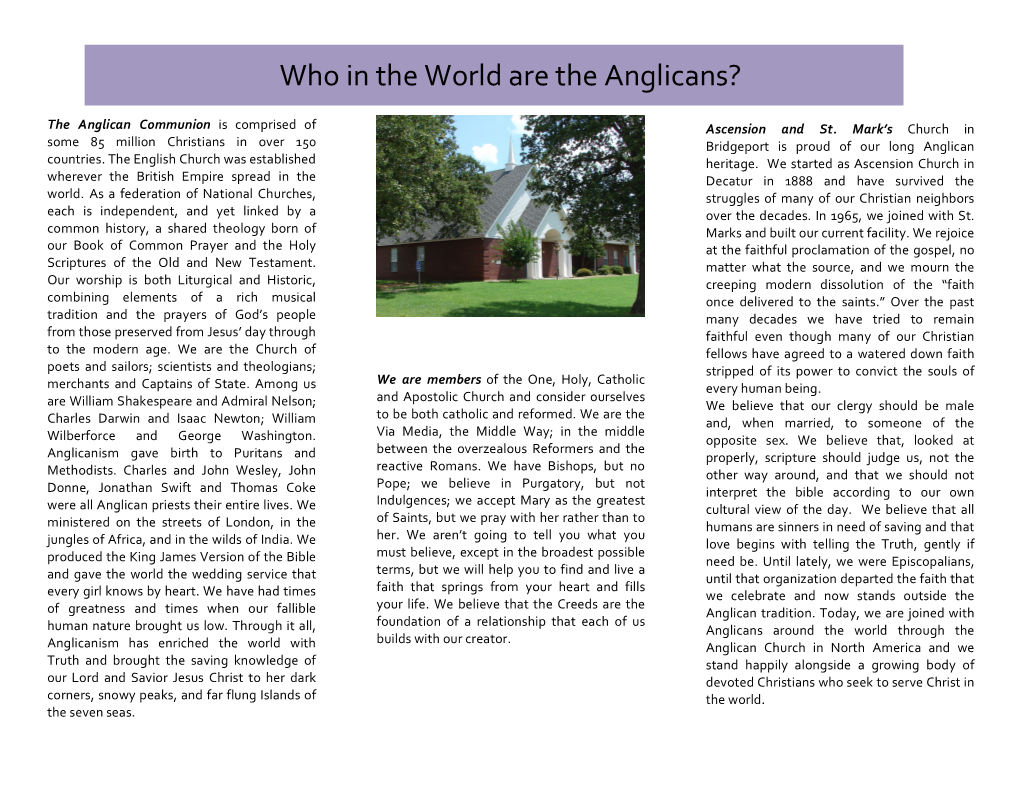 Who in the World Are the Anglicans?