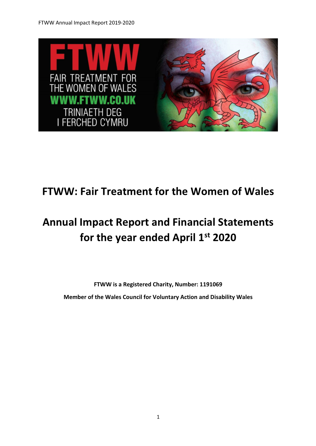 FTWW: Fair Treatment for the Women of Wales Annual Impact Report And