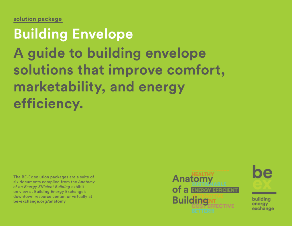 Building Envelope a Guide to Building Envelope Solutions That Improve Comfort, Marketability, and Energy Efficiency