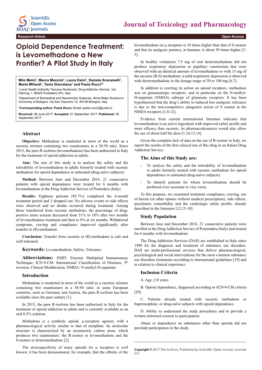 Journal of Toxicology and Pharmacology Opioid Dependence