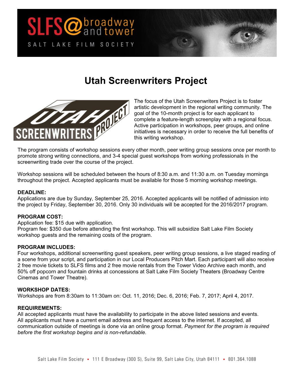 Utah Screenwriters Project