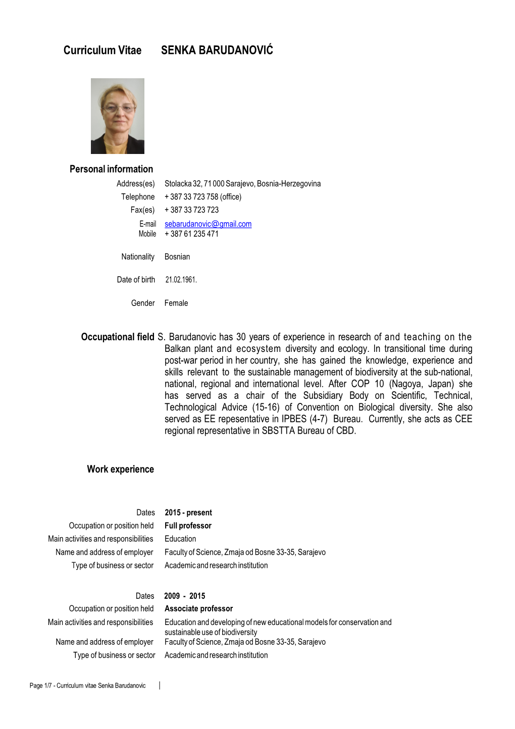 Europass Curriculum Vitae