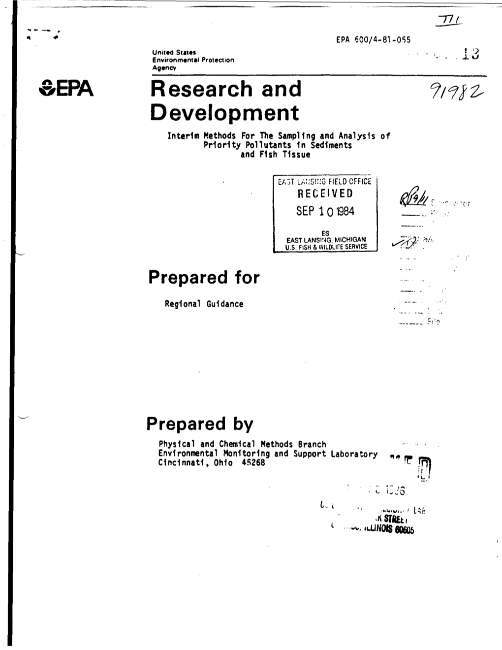 Interim Methods for Sampling & Analysis