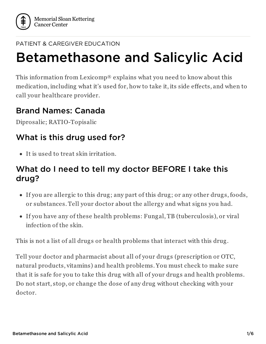 Betamethasone and Salicylic Acid