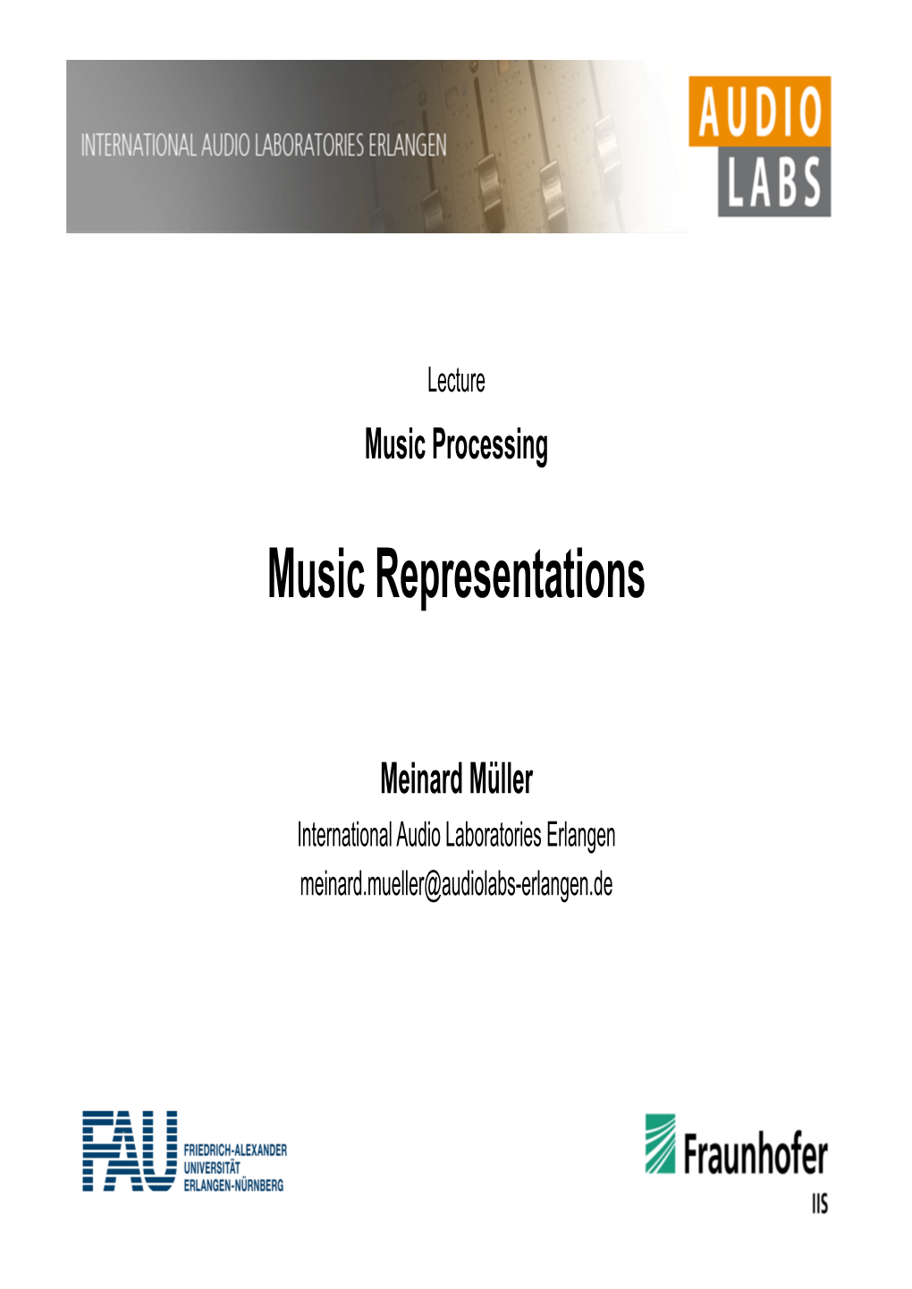 Music Representations