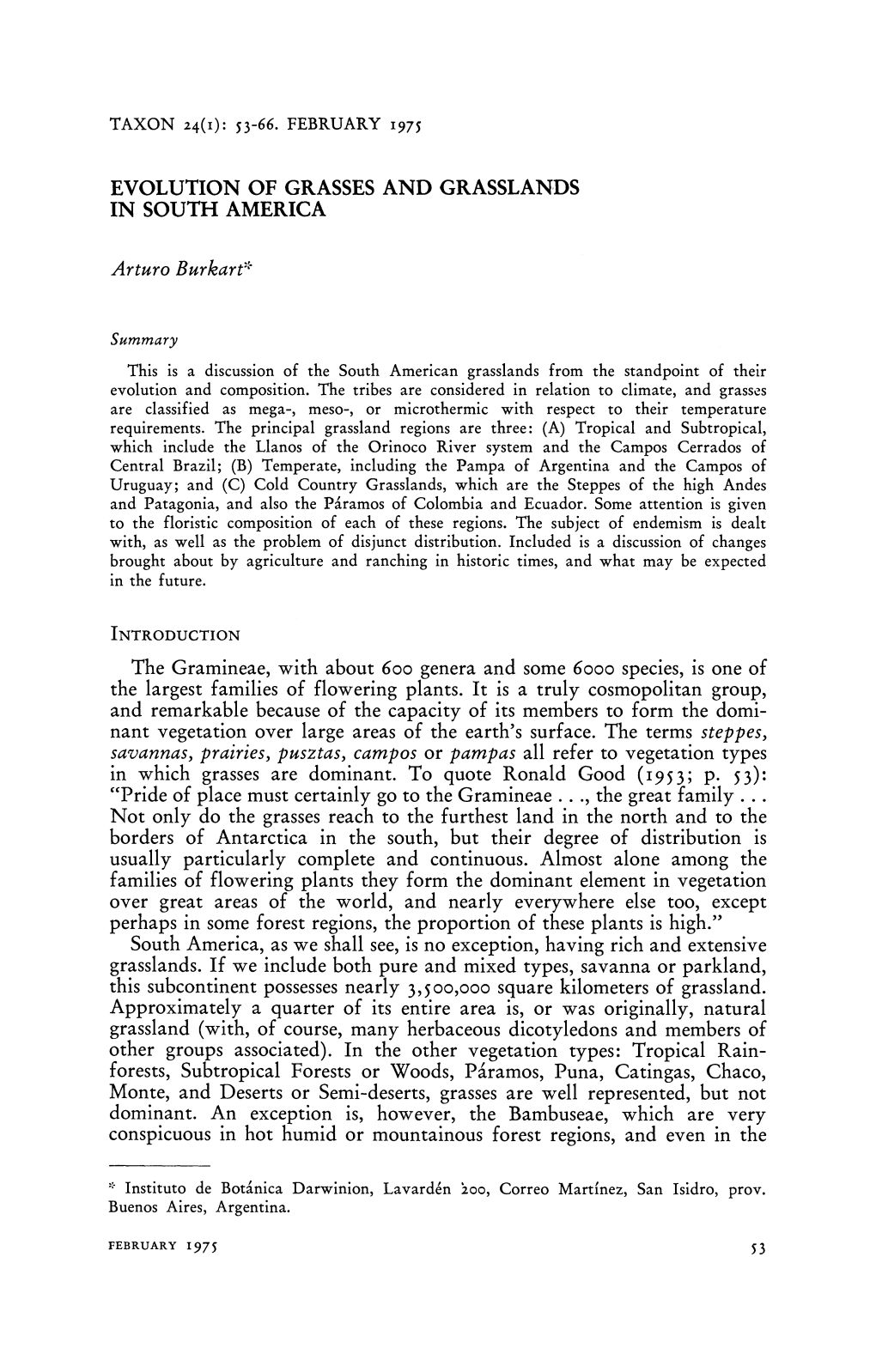 Evolution of Grasses and Grasslands in South America