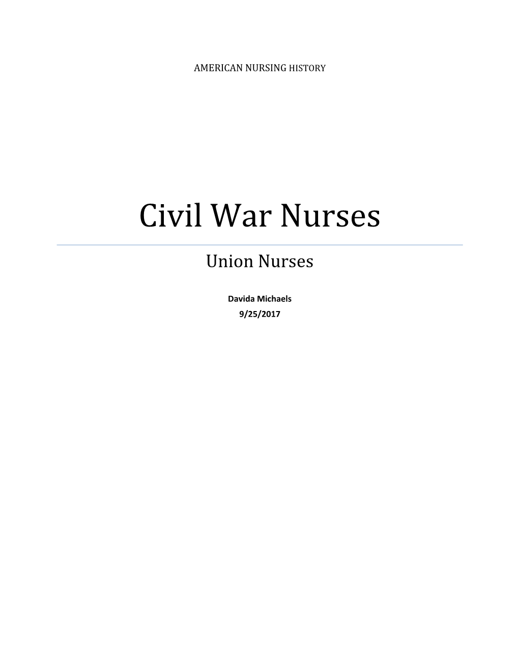 Civil War Murses