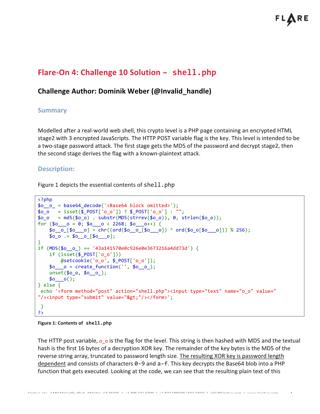 Flare-‐On 4: Challenge 10 Solution – Shell.Php