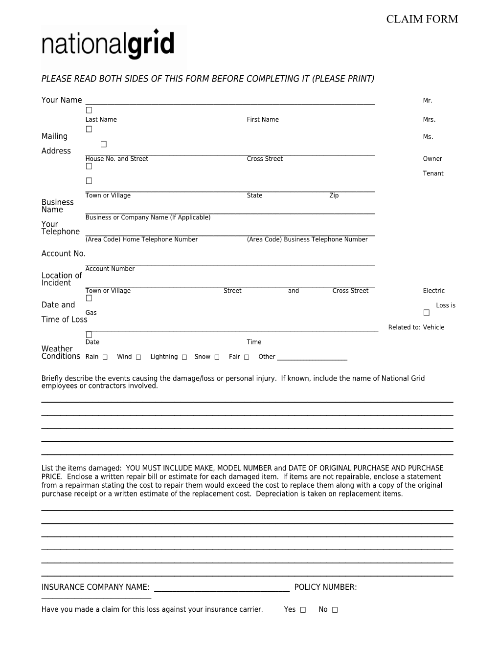 Please Read Both Sides of This Form Before Completing It (Please Print)