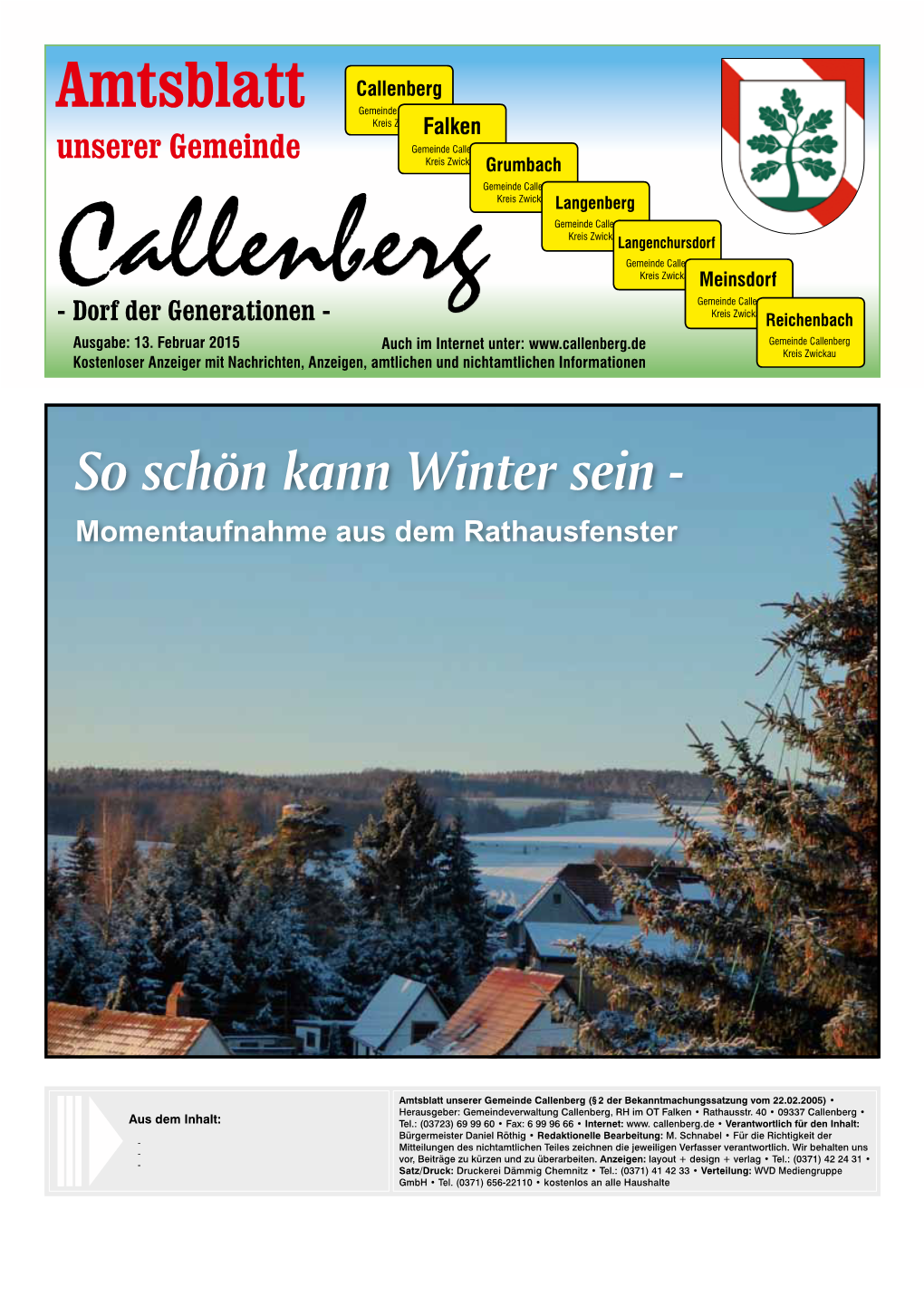 Amtsblatt Unserer Gemeinde Callenberg – 13