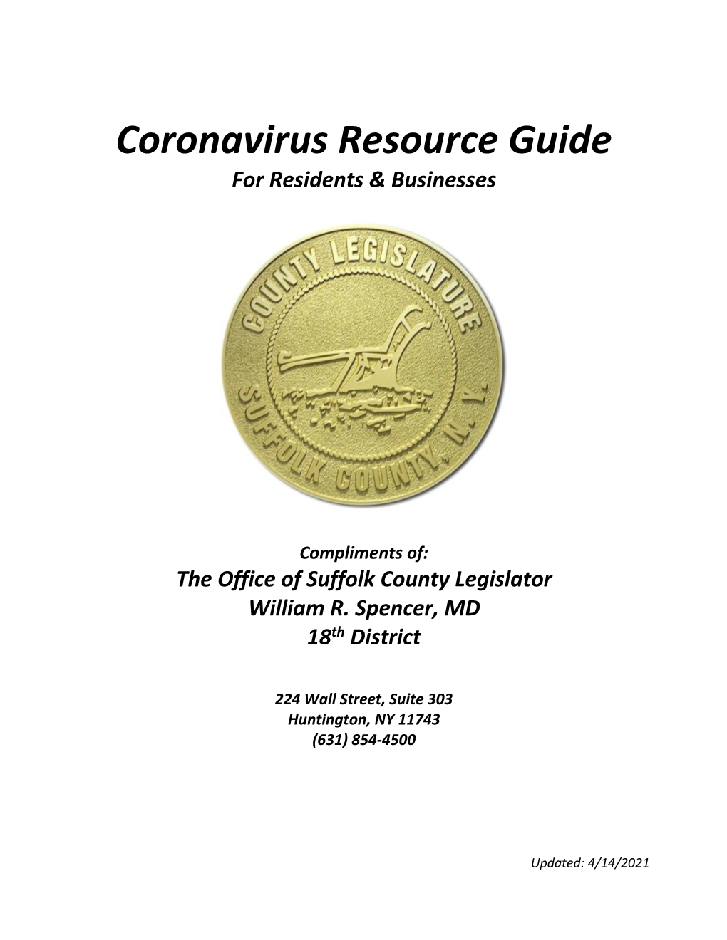 Coronavirus Resource Guide for Residents and Businesses