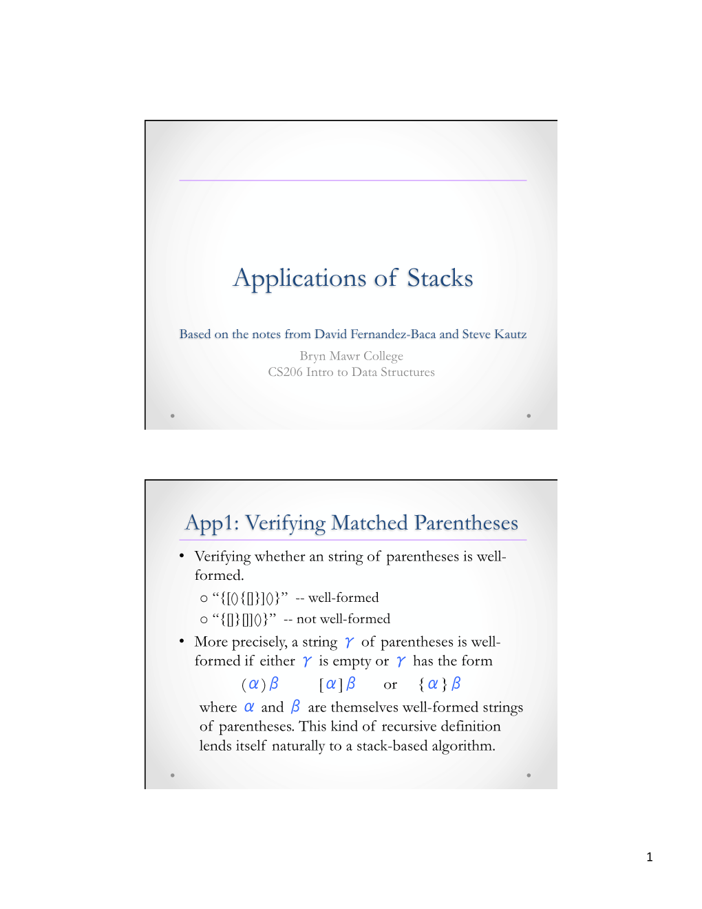 Stack Applications