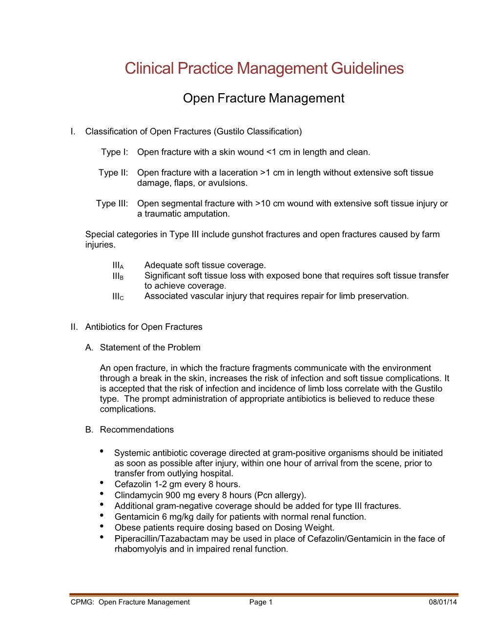 Open Fracture Management