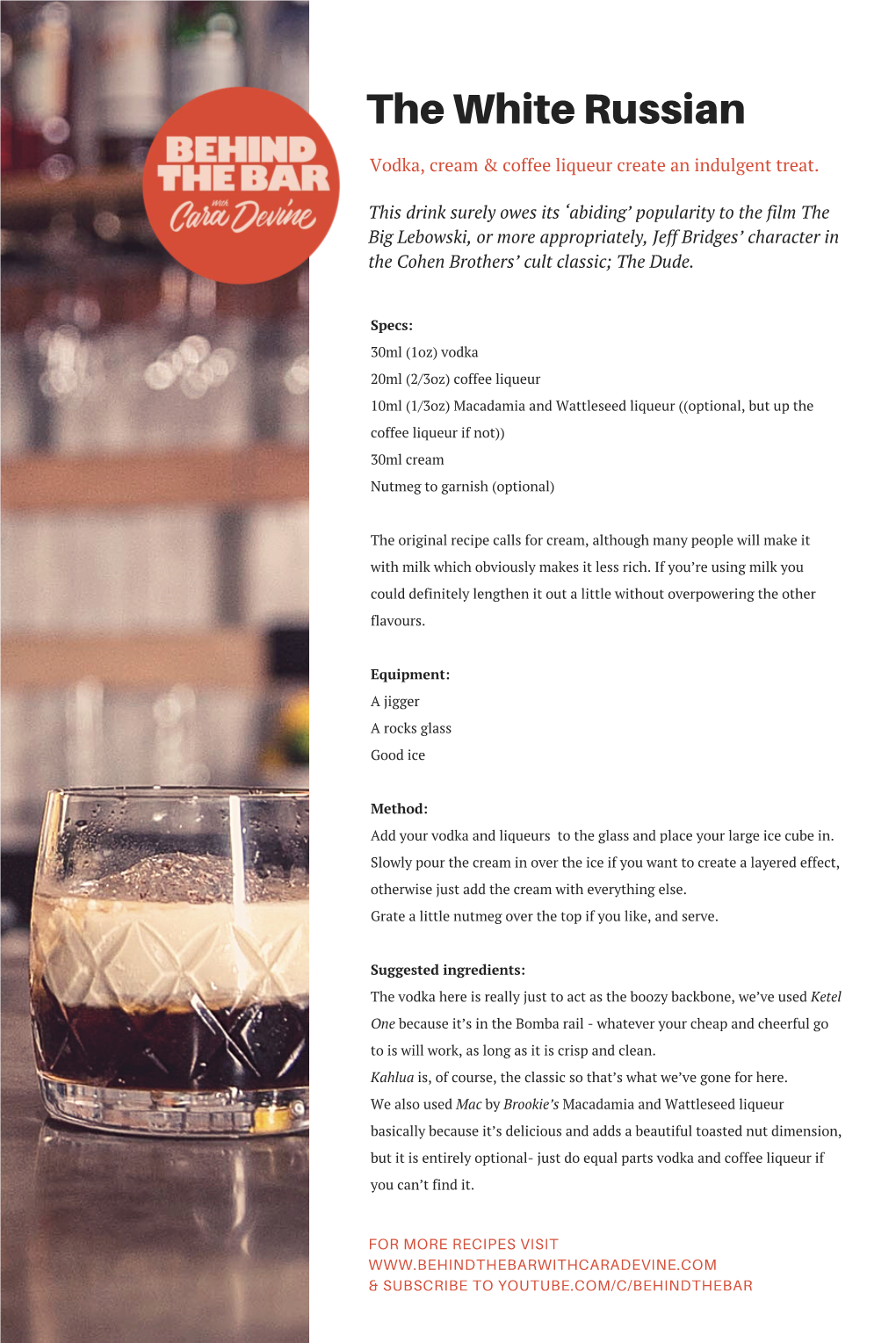 White Russian Recipe