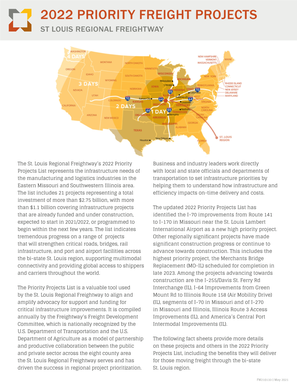 2022 Priority Freight Projects, St. Louis Regional Freightway