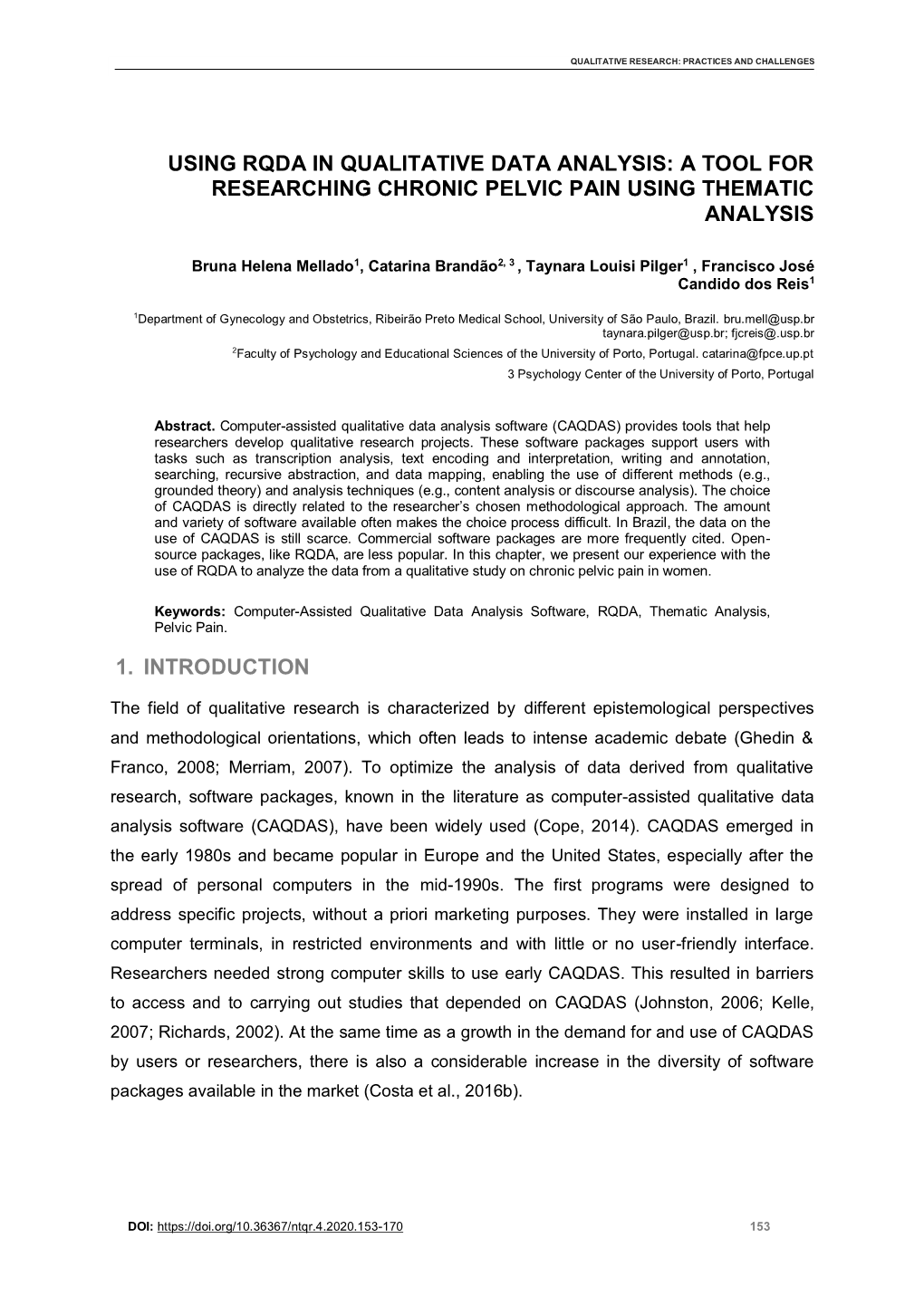 A Tool for Researching Chronic Pelvic Pain Using Thematic Analysis