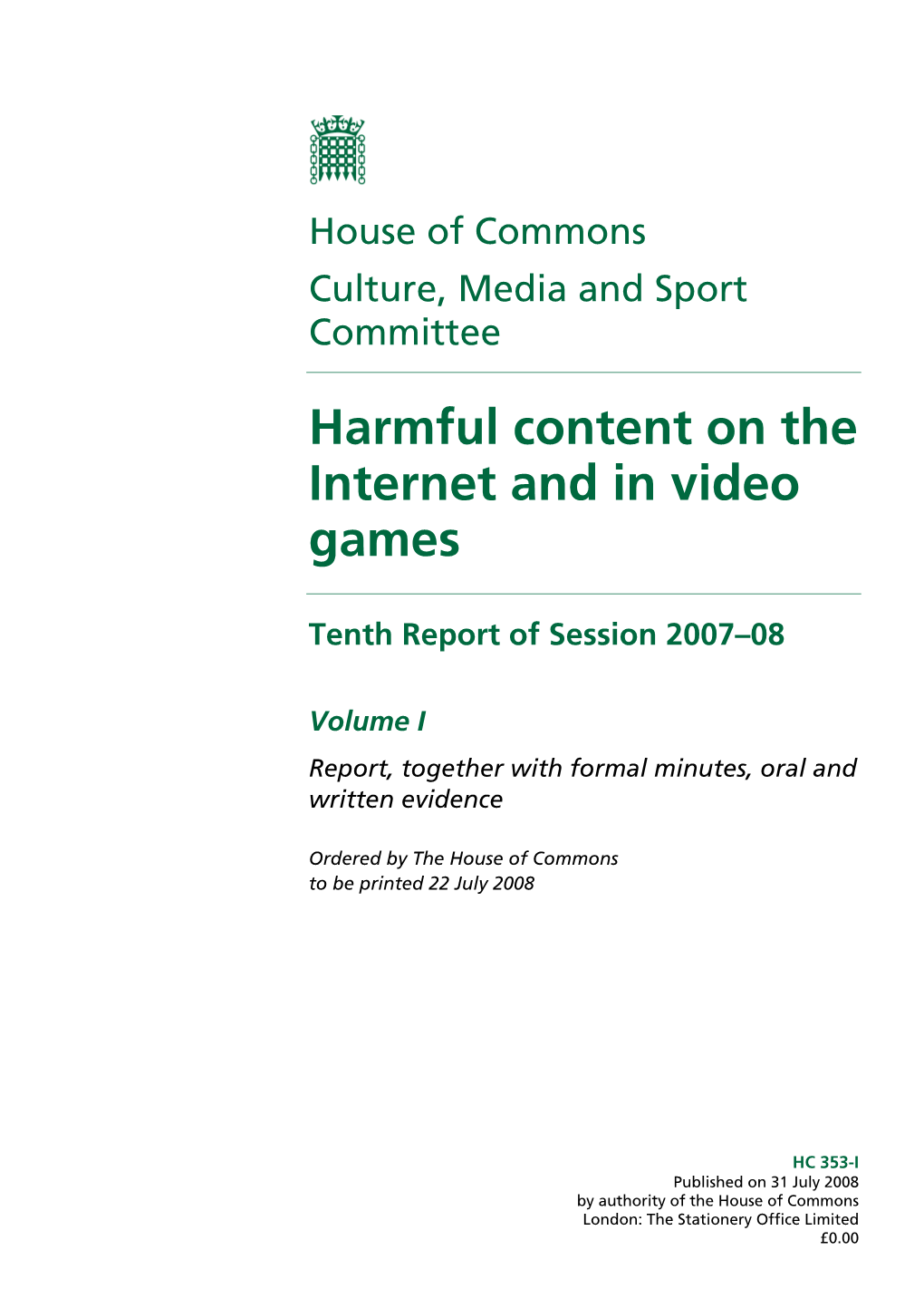 Harmful Content on the Internet and in Video Games