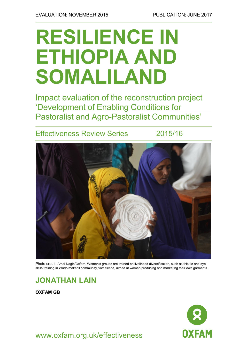 Resilience in Ethiopia and Somaliliand