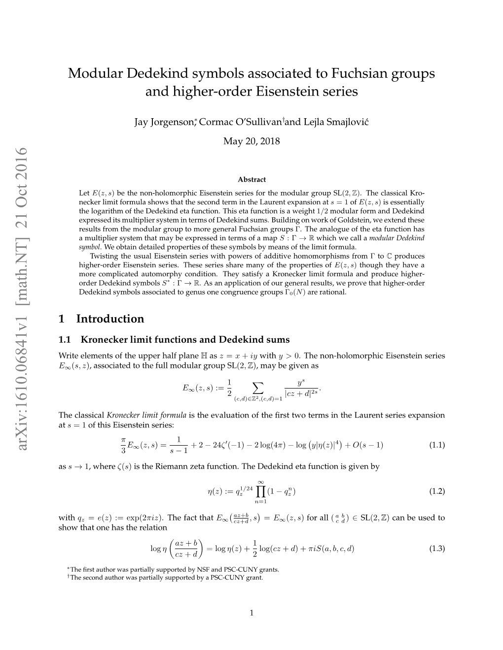 Modular Dedekind Symbols Associated to Fuchsian Groups and Higher-Order Eisenstein Series