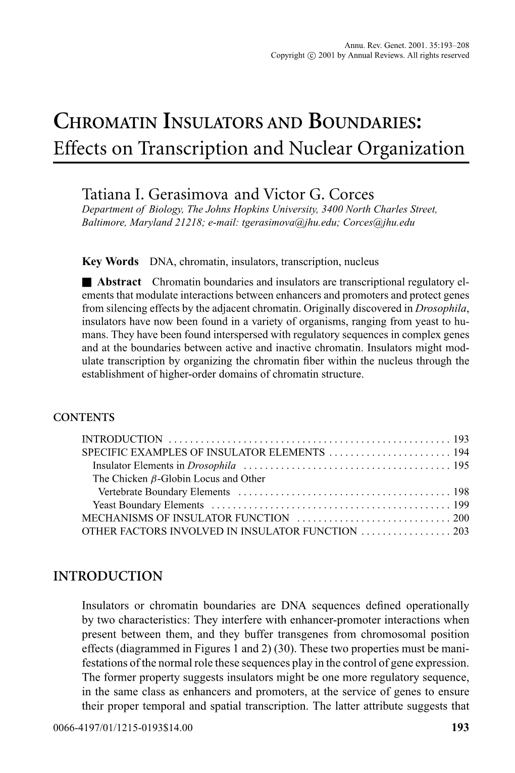 Effects on Transcription and Nuclear Organization