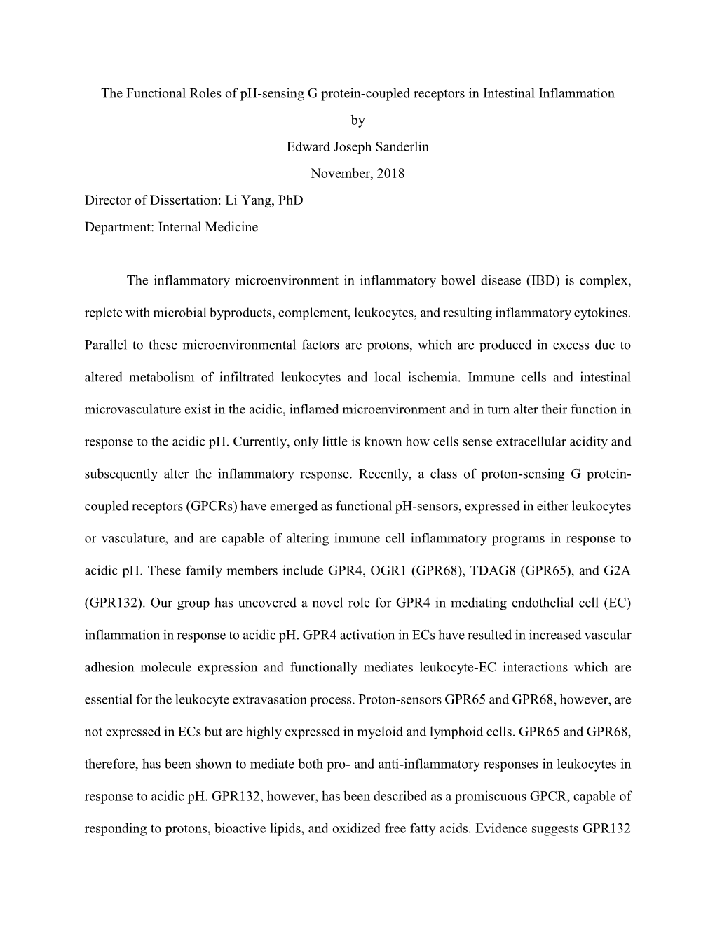 The Functional Roles of Ph-Sensing G Protein