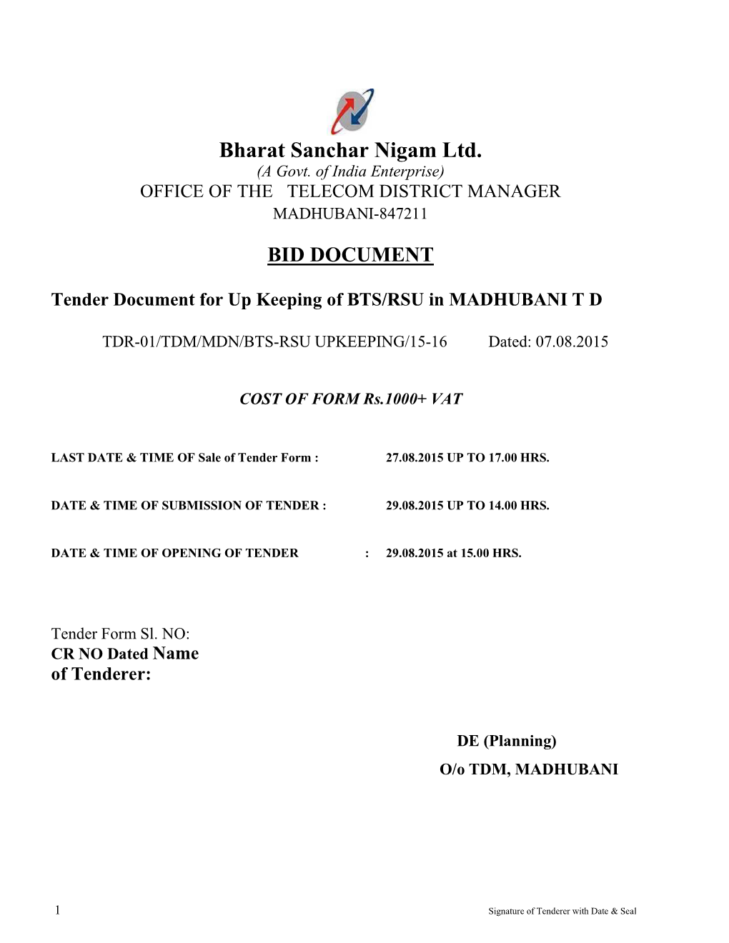 Bharat Sanchar Nigam Ltd. (A Govt