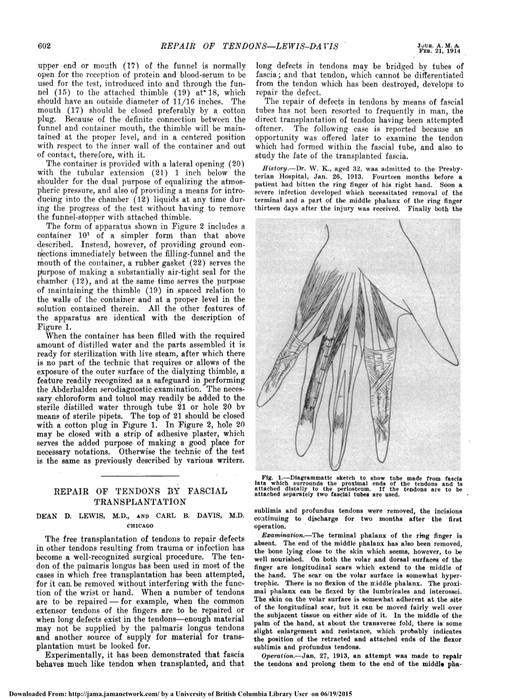 Mouth (17) Should Be Closed Preferably by a Cotton Tubes Has Not Been Resorted to Frequently in Man, the Plug