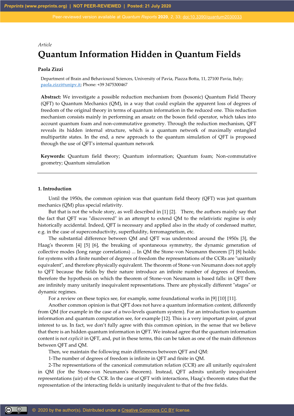 Quantum Information Hidden in Quantum Fields