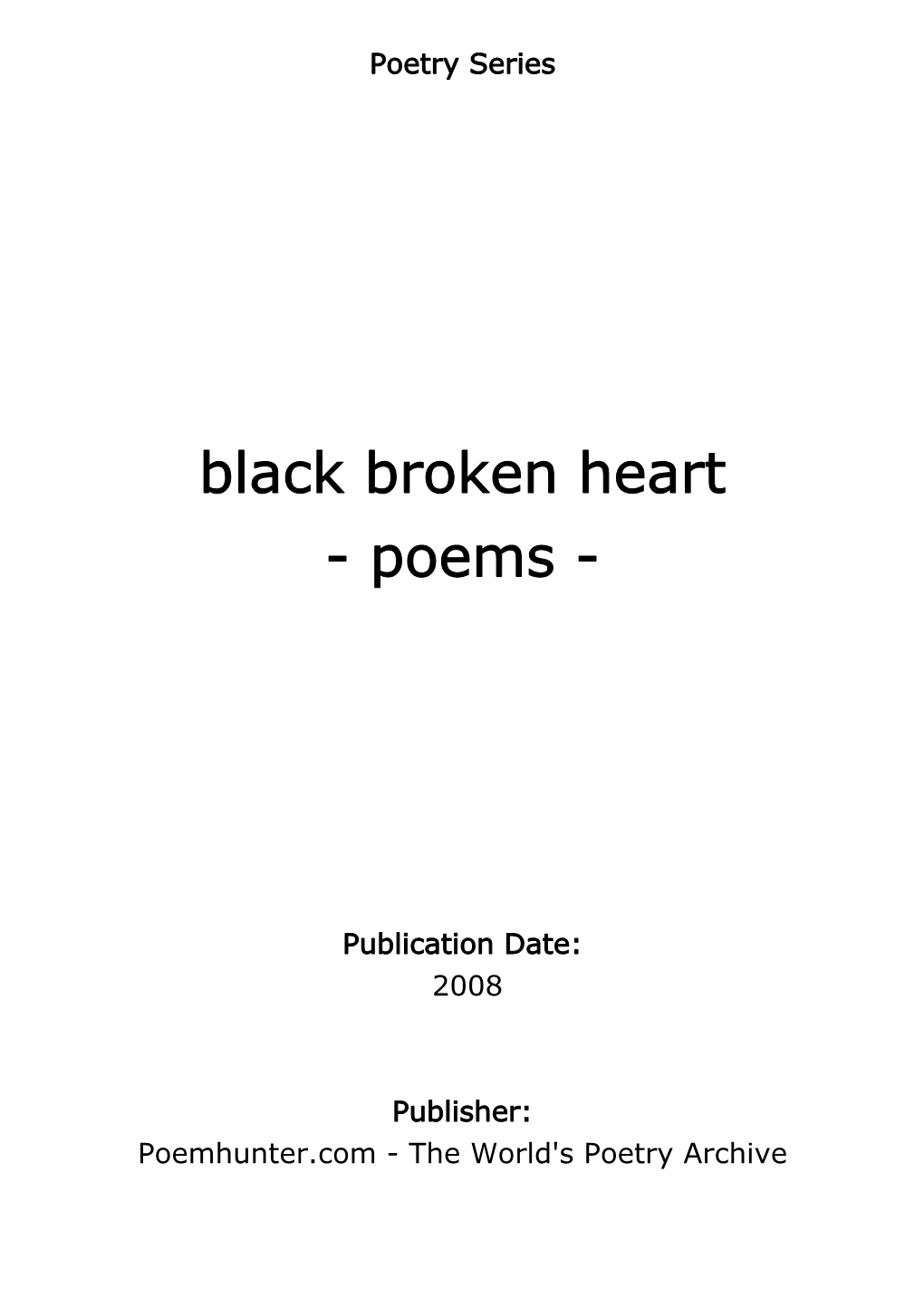 Black Broken Heart - Poems