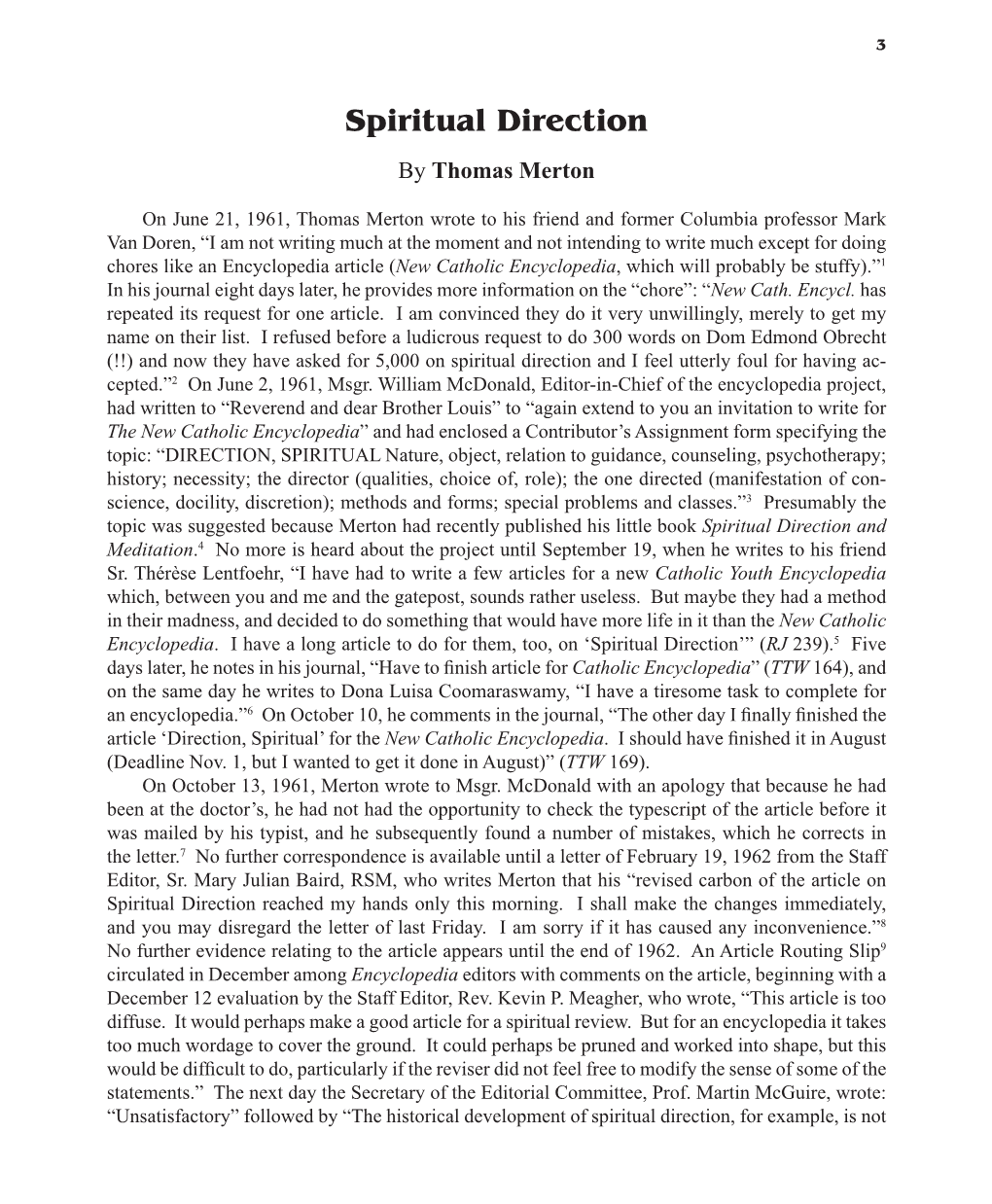 Spiritual Direction by Thomas Merton