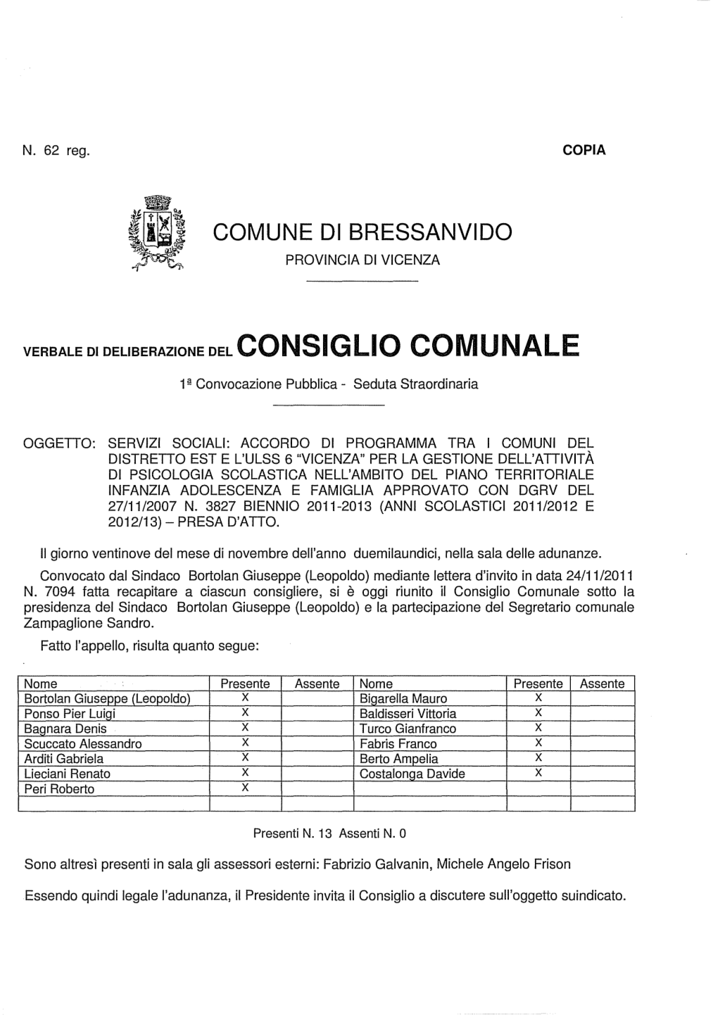 Comune Di Bressanvido Provincia Di Vicenza