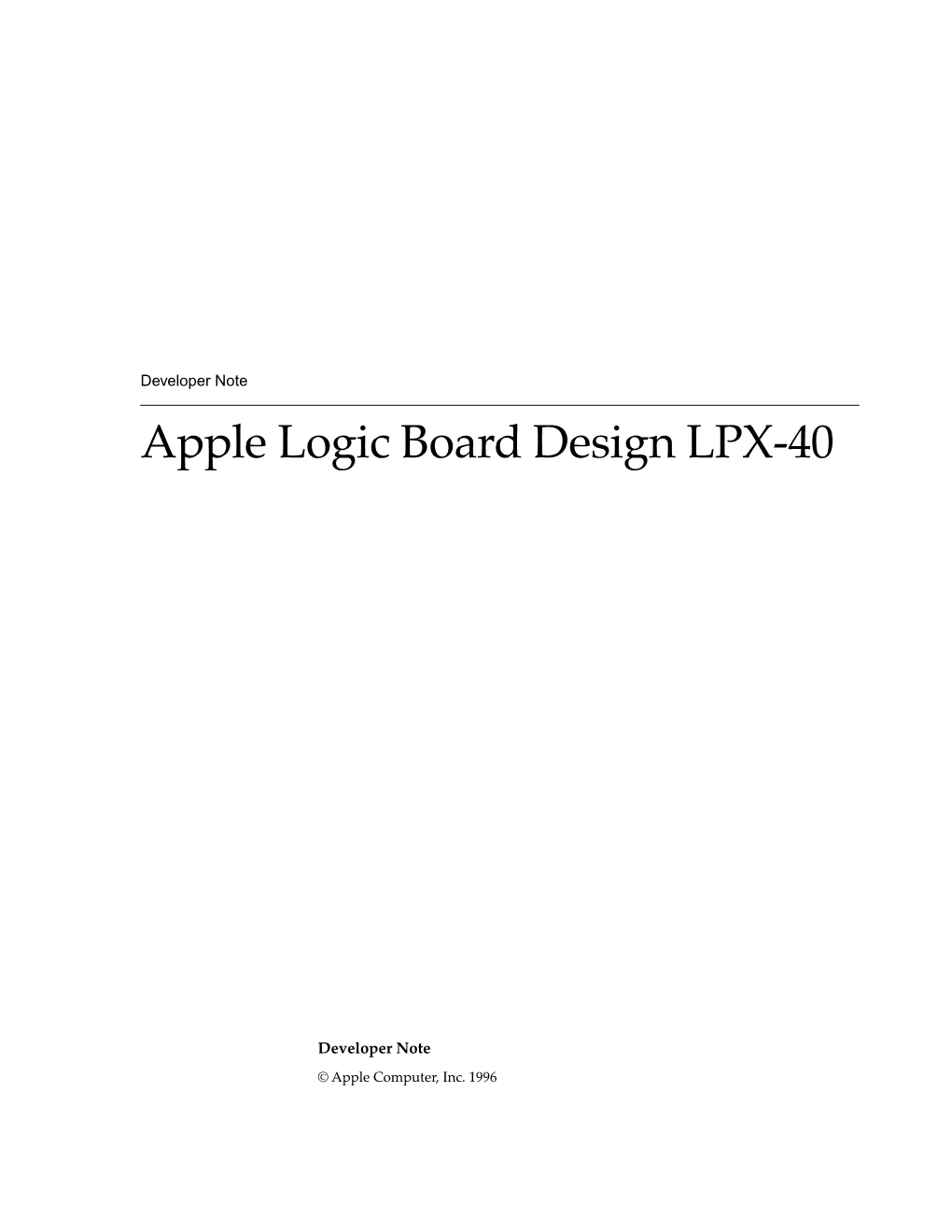 Apple Logic Board Design LPX-40