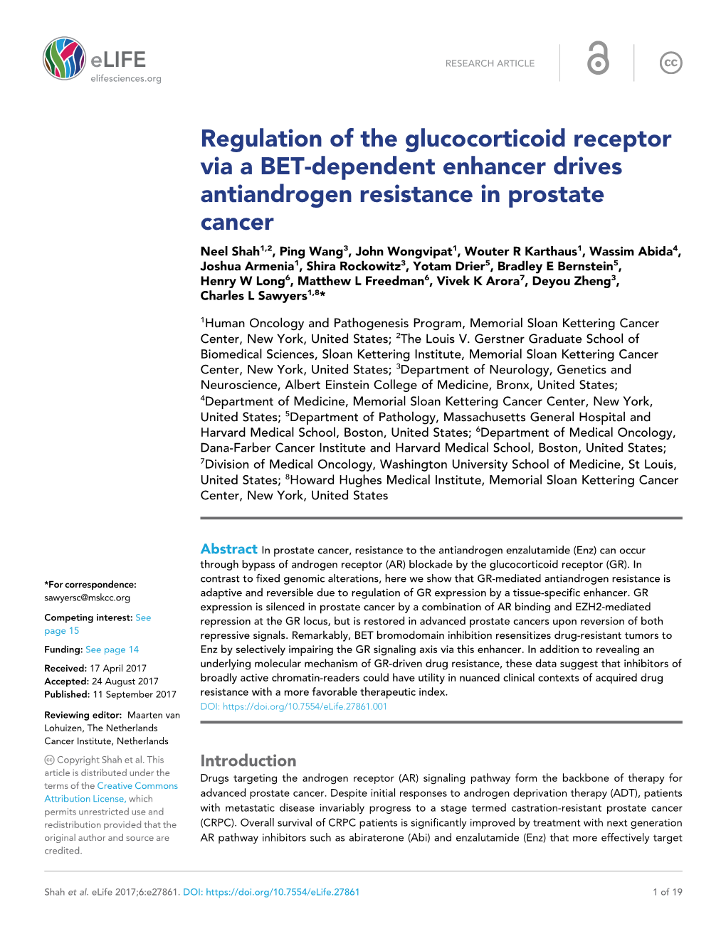 Regulation of the Glucocorticoid Receptor Via a BET