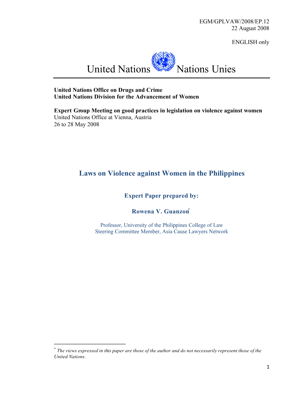 Laws on Violence Against Women in the Philippines