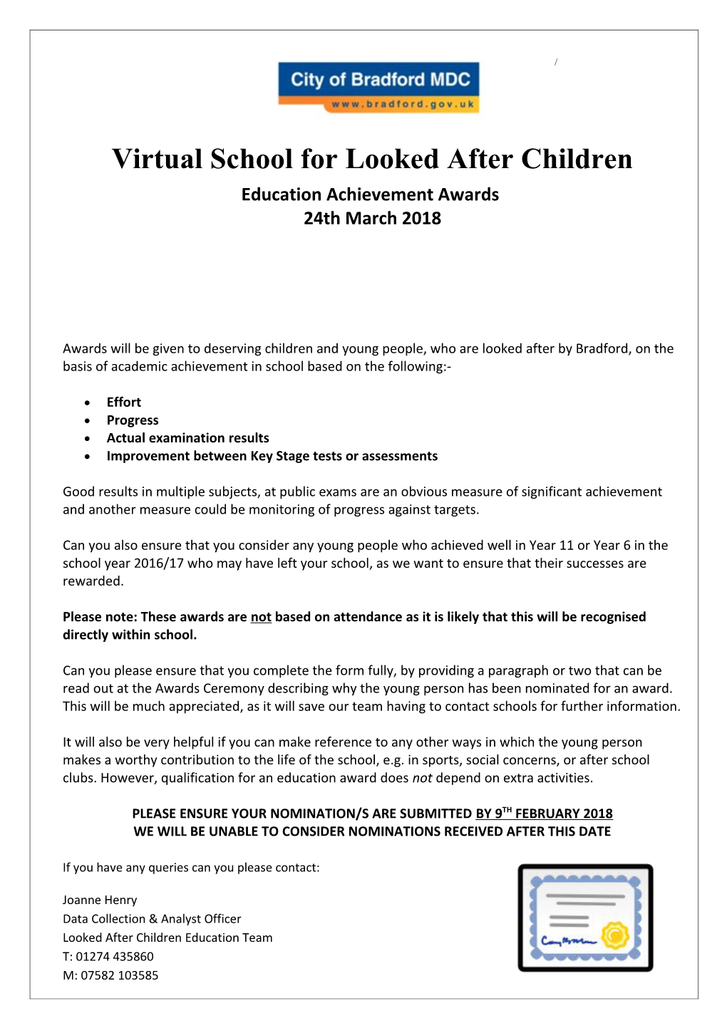 Virtual School for Looked After Children