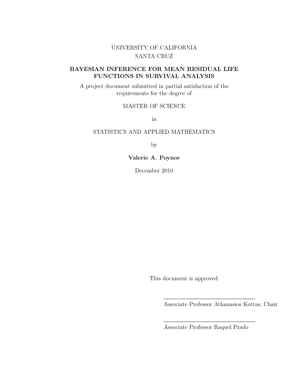 University of California Santa Cruz Bayesian Inference