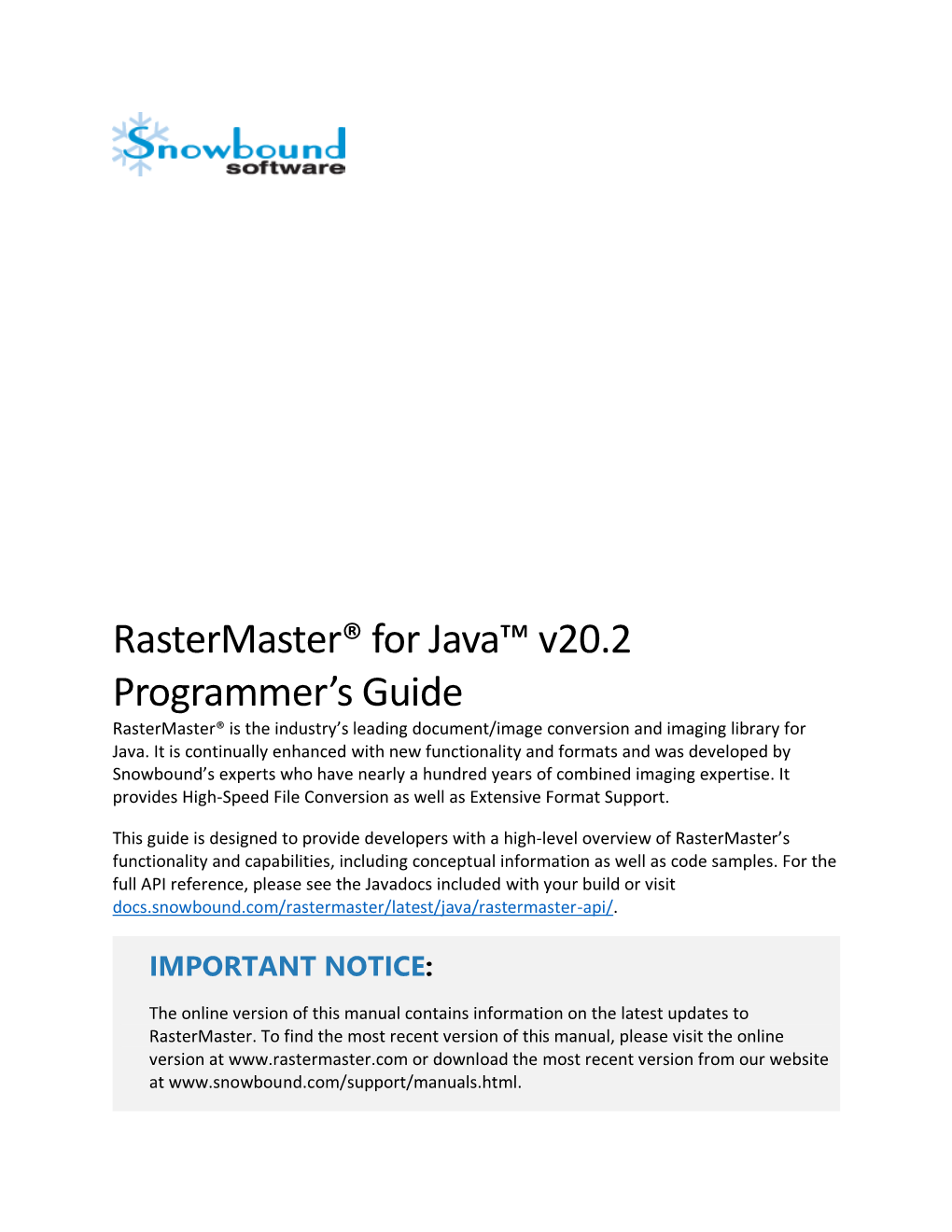 Rastermaster® for Java™ V20.2 Programmer's Guide