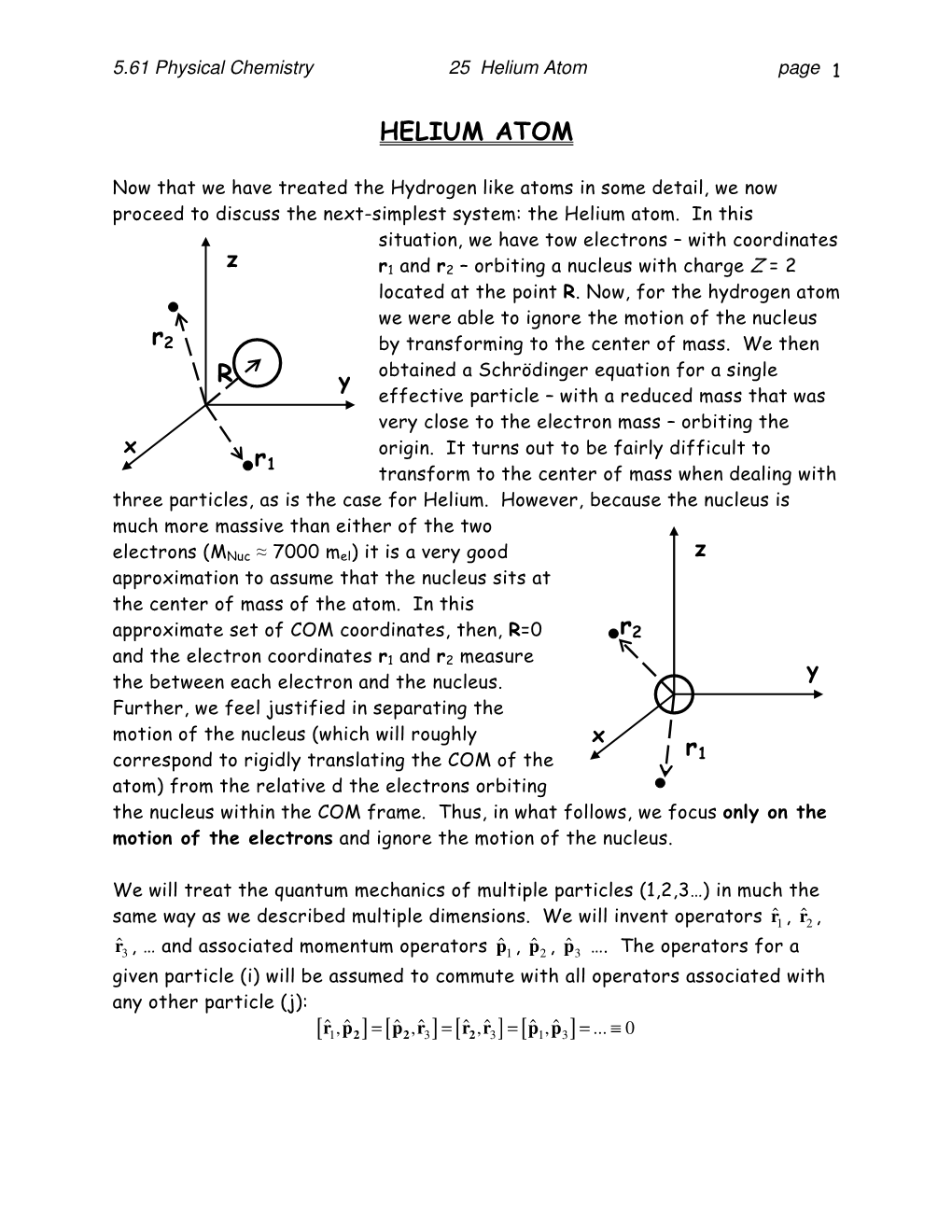 HELIUM ATOM R R2 R1 R2 R1