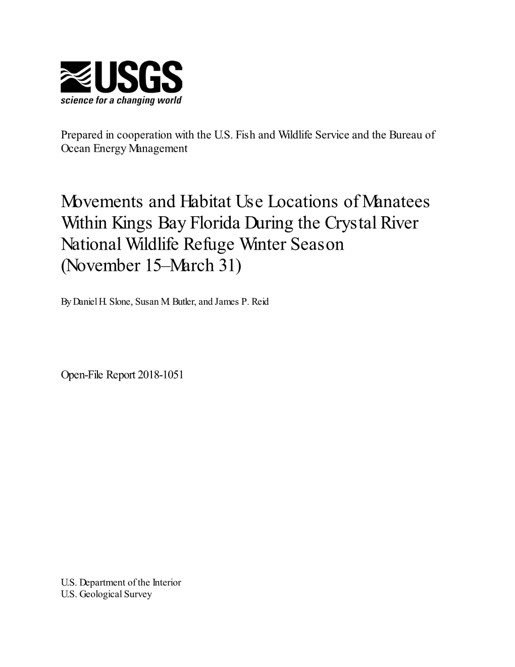 Movements and Habitat Use Locations of Manatees Within Kings Bay Florida During the Crystal River National Wildlife Refuge Winter Season (November 15–March 31)