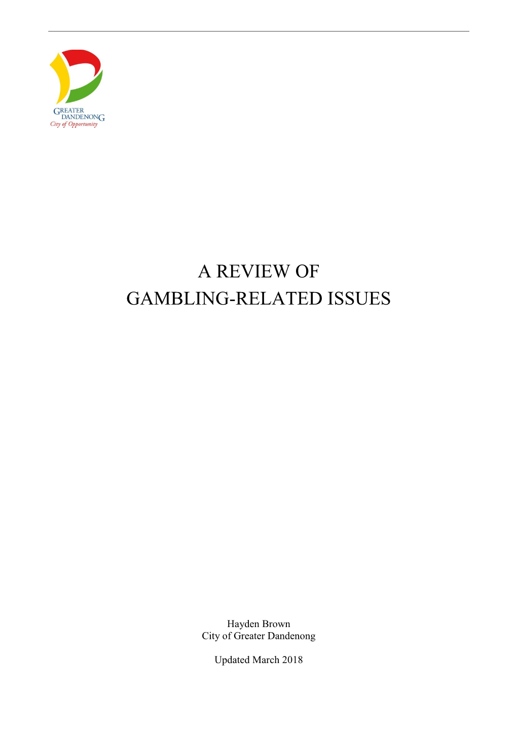 Notes About Gambling Issues