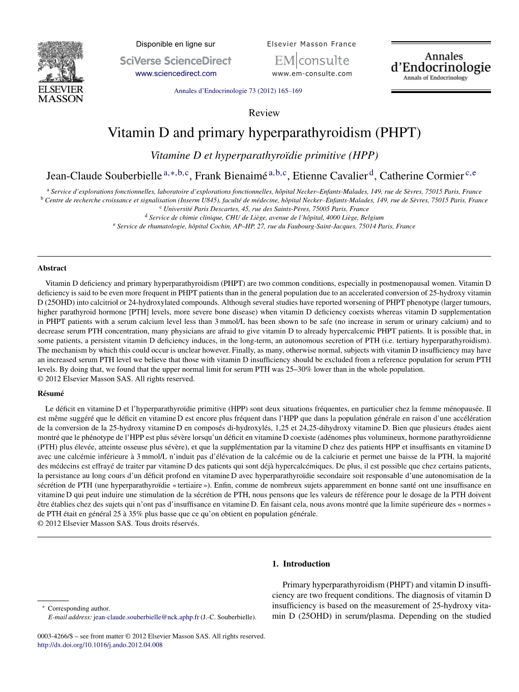 Vitamin D and Primary Hyperparathyroidism (PHPT)