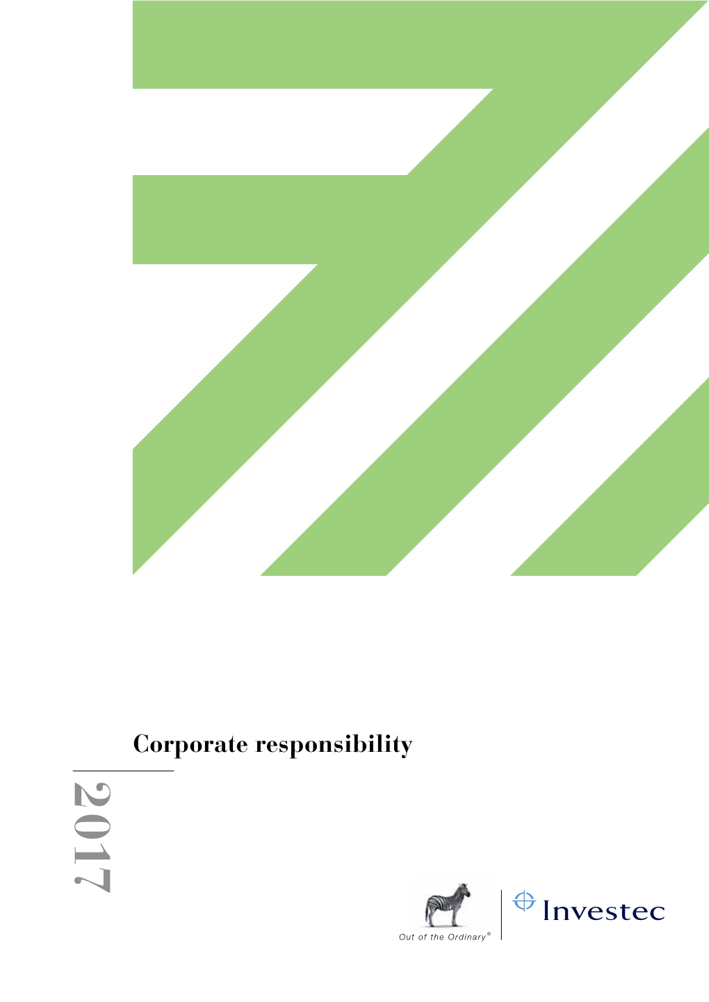 Corporate Responsibility Corporate Responsibility 2017