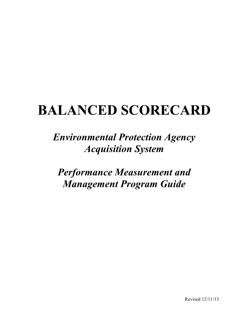 Balanced Scorecard