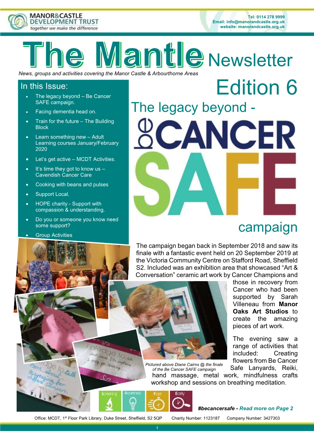 Edition 6 the Legacy Beyond – Be Cancer SAFE Campaign